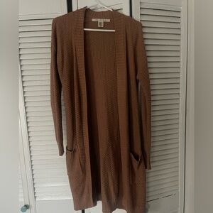 Max Studio Tan Open-Front Cardigan